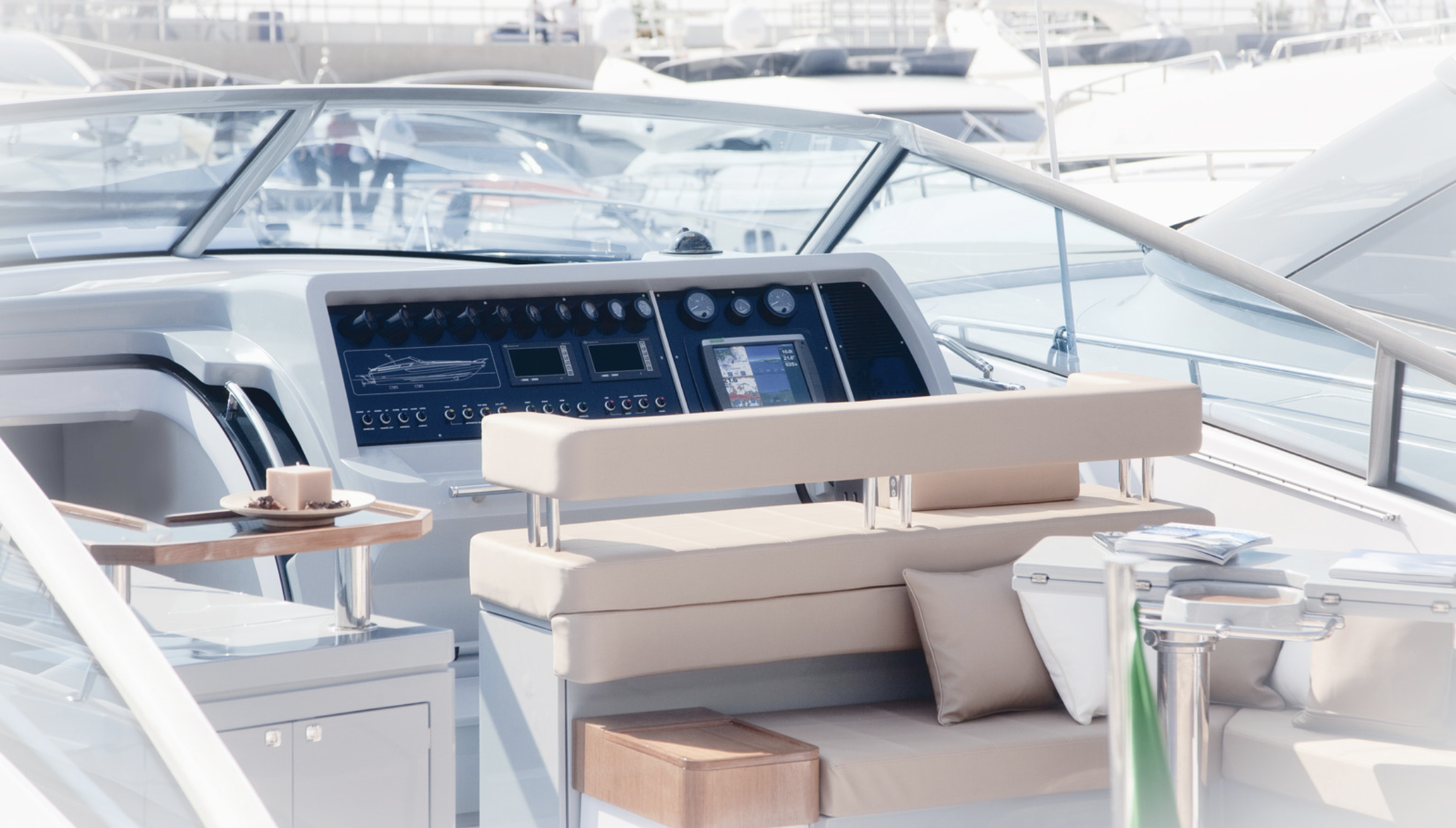 Boat with leather seats